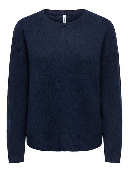 ONLY Sweter w kolorze granatowym rozmiar: L. Niebieskie swetry ONLY, l, bez wzorów, z wełny, bez ramiączek. Za 95.95 zł.
