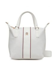 Tommy Hilfiger Torebka Poppy Small Tote Corp AW0AW17204 Écru. Torebki klasyczne Tommy Hilfiger, bez wzorów, z materiału, bez dodatków. Za 249.99 zł.