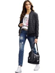 Heine Dwustronna kurtka w kolorze beżowo-czarnym rozmiar: 50. Brązowe kurtki Heine, bez wzorów, bez kaptura. Za 100.04 zł.