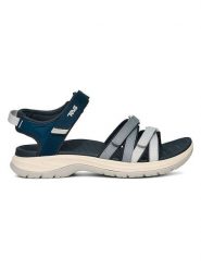 Teva Sandały trekkingowe "Tirra Sport" w kolorze granatowo-błękitnym rozmiar: 38. Niebieskie sandały Teva, bez wzorów, sportowe, z otwartym noskiem, bez obcasa, na płaskiej podeszwie, bez zapięcia. Za 268.55 zł.