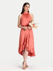 Swing Sukienka koktajlowa 5AH04500 Pomarańczowy Regular Fit. Brązowe sukienki Swing, bez wzorów, z syntetyku, wizytowe, bez kołnierzyka, bez ramiączek. Za 569.99 zł.