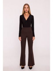 Made of emotion Spodnie w kolorze brązowym rozmiar: L. Brązowe spodnie materiałowe Made Of Emotion, bez wzorów, z materiału, z podwyższonym stanem. Za 184.99 zł.