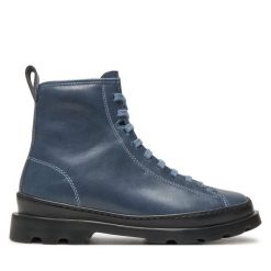 Botki Camper. Niebieskie botki Camper, bez wzorów, bez obcasa, na płaskiej podeszwie, bez zapięcia. Za 619.99 zł.