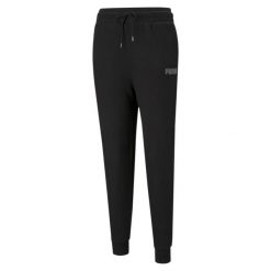 Spodnie damskie Puma Modern Basics High czarne. Czarne spodnie dresowe Puma, bez wzorów, długie. Za 319.00 zł.