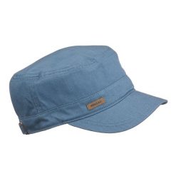 Czapka trekkingowa z daszkiem Forclaz Travel 500. Niebieskie czapki z daszkiem FORCLAZ, bez wzorów, z bawełny, eleganckie. Za 44.99 zł.