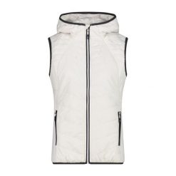 Damska kurtka bez rękawów z kapturem CMP. Białe kurtki CMP, bez wzorów, z puchu, z kapturem. Za 345.65 zł.