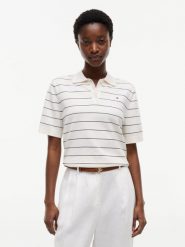 Tommy Hilfiger koszulka polo z dzianiny Kobiety Bawełna biały|wielokolorowy, M. Białe t-shirty sportowe Tommy Hilfiger, m, bez wzorów, z bawełny, bez ramiączek. Za 409.95 zł.