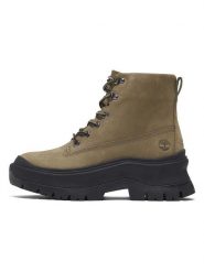 Timberland Skórzane kozaki zimowe "Roxie Lane" w kolorze khaki rozmiar: 41. Brązowe kozaki Timberland, na zimę, bez wzorów, eleganckie, bez obcasa, bez zapięcia. Za 388.35 zł.