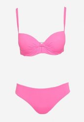 Fuksjowe Komplet Dwuczęściowy Bikini Biustonosz z Metalowym Zapięciem Majtki Typu Figi Vertella. Czerwone bikini Born2be, bez wzorów, eleganckie. Za 99.99 zł.