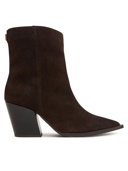 Steve Madden Botki 11005650 Brązowy ciemny. Brązowe botki Steve Madden, bez wzorów, ze skóry, bez obcasa, na słupku, bez zapięcia. Za 859.99 zł.