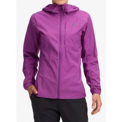 Kurtka softshell damska Black Diamond Alpine Start Hoody. Fioletowe kurtki Black Diamond, bez wzorów, z softshellu, sportowe, bez kaptura. Za 603.69 zł.