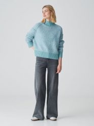 OPUS Sweter w kolorze turkusowym rozmiar: 34. Niebieskie swetry Opus, bez wzorów, bez ramiączek. Za 166.88 zł.
