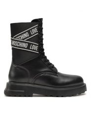 LOVE MOSCHINO Botki JA24094G1LIA700A Czarny. Czarne botki Love Moschino, bez wzorów, ze skóry, bez obcasa, na płaskiej podeszwie, bez zapięcia. Za 669.99 zł.