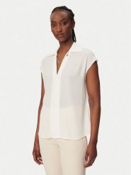 Rinascimento Bluzka CFC0020253002 Biały Regular Fit. Białe bluzki Rinascimento, s, bez wzorów, z syntetyku, bez kołnierzyka, bez ramiączek. Za 399.99 zł.