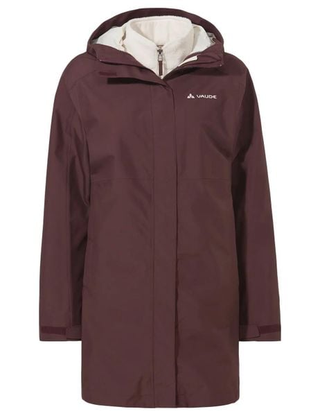 3in1-Jacken W Hitra 3in1 Parka. Brązowe płaszcze Vaude, bez wzorów, z materiału, bez kaptura. Za 1,509.00 zł.