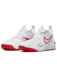 Nike Buty sportowe "Team Hustle D 11" w kolorze biało-czerwonym rozmiar: 39. Białe buty treningowe Nike, bez wzorów, z materiału, bez zapięcia. Za 171.68 zł.