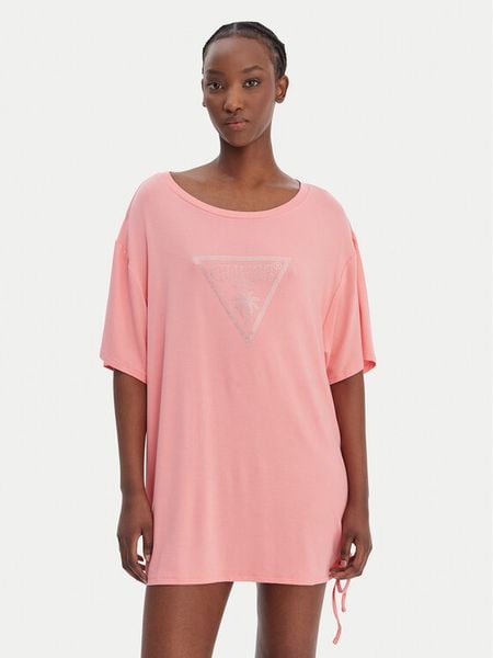 Guess T-Shirt E4GI00 K68D2 Różowy Oversize. Czerwone t-shirty Guess, s, z aplikacjami, z wiskozy, bez kołnierzyka, bez ramiączek. Za 138.99 zł.