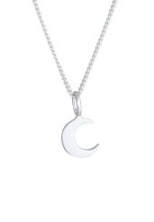 Elli Ladies Moon Half Moon Astro Basic łańcuch krawężnikowy w 925 Sterling Silver Naszyjniki 1 ct Damski. Szare naszyjniki Elli, z materiału, srebrne. Za 248.99 zł.