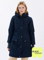 Finside Parka zimowa "Oikku" w kolorze granatowym rozmiar: 44. Niebieskie płaszcze finside, na zimę, s, bez wzorów, bez kaptura. Za 620.99 zł.