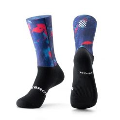 Skarpetki kompresyjne do jazdy na rowerze antybakteryjne oddychające. Niebieskie skarpetki ROCKBROS, bez wzorów, z elastanu. Za 84.96 zł.
