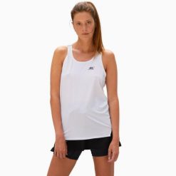 Lekki top damski do biegania THERMO TOP. Białe topy BODYCROSS, xl, bez wzorów, z materiału, sportowe, bez kołnierzyka, bez ramiączek. Za 245.99 zł.