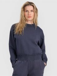 4F Bluza dresowa nierozpinana bez kaptura damska - granatowa S. Niebieskie bluzy bez kaptura 4f, s, bez wzorów, z bawełny, bez kaptura. W wyprzedaży za 99.99 zł.