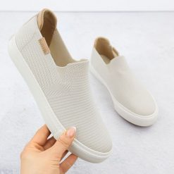 Tenisówki tekstylne slip on beżowe Big Star RR274721. Brązowe buty sportowe lifestyle BIG STAR, bez wzorów, z tkaniny, retro, bez zapięcia. Za 99.00 zł.