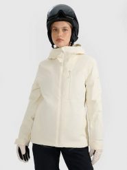 4F Kurtka narciarska w kolorze kremowym rozmiar: L. Brązowe kurtki narciarskie 4f, l, bez wzorów, bez kaptura, narciarskie, Thinsulate. Za 545.19 zł.