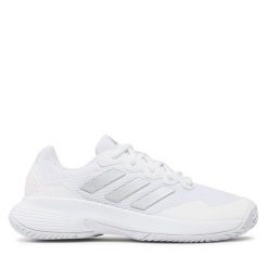 Buty do tenisa adidas. Białe buty treningowe adidas, bez wzorów, bez zapięcia, tenisowe. Za 329.99 zł.