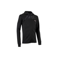 Bluza na zamek z kapturem do gimnastyki. Czarne bluzy Puma, bez wzorów, z elastanu, z kapturem, na jogę i pilates. Za 109.99 zł.