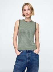 GAP Top w kolorze khaki rozmiar: L. Brązowe topy GAP, l, bez wzorów, z bawełny, bez kołnierzyka, bez ramiączek. Za 57.33 zł.