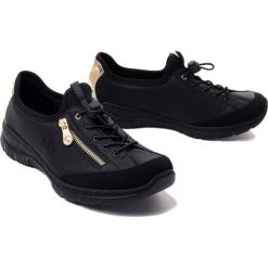 RIEKER N3269-00 black, półbuty damskie. Czarne półbuty wsuwane Rieker, bez wzorów, bez obcasa. Za 309.90 zł.