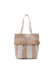 Jenny Fairy Torebka MJA-J-354-00-01 Beżowy. Brązowe shopper bag Jenny Fairy, bez wzorów, z tworzywa sztucznego, bez dodatków. Za 89.99 zł.