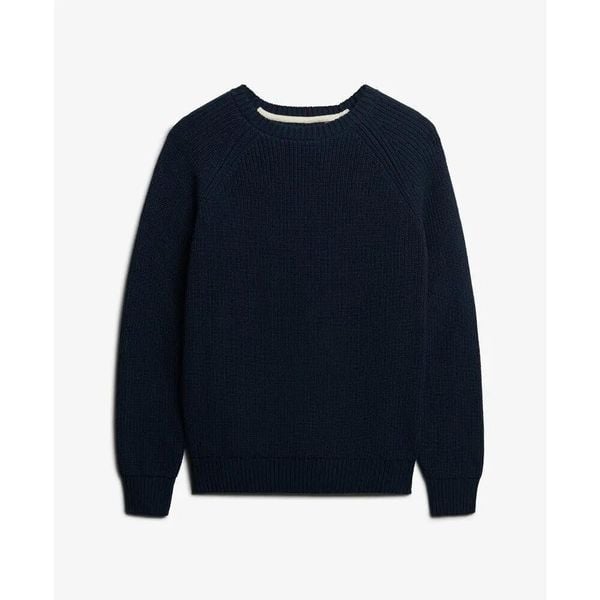 Sweter żeński w prążki Superdry. Niebieskie swetry Superdry, uniwersalny, z aplikacjami, z dzianiny, eleganckie, bez ramiączek. Za 275.50 zł.