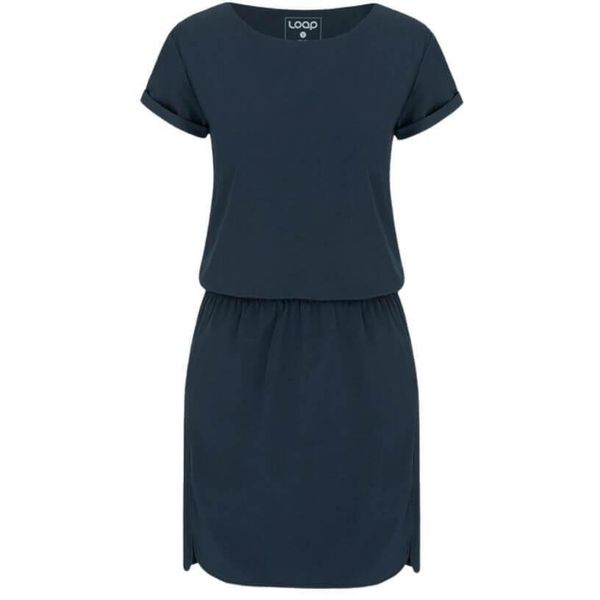 Sukienka sportowa damska LOAP Ubrina niebieska M. Niebieskie sukienki Lolë, m, bez wzorów, sportowe, bez kołnierzyka, bez ramiączek, sportowe. Za 183.99 zł.