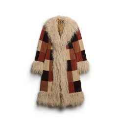 Damski długi płaszcz Superdry Afghan Patchwork. Brązowe płaszcze Superdry, s, bez wzorów, z bawełny, boho, bez kaptura. Za 1,238.15 zł.