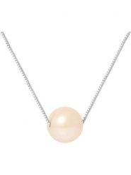 Mitzuko Srebrny naszyjnik z perłą w kolorze jasnoróżowym - dł. 42 cm rozmiar: onesize. Różowe naszyjniki Mitzuko, z materiału, z perłą, srebrne. Za 208.99 zł.