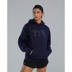 Bluza TYR UNISEX HOODIE. Niebieskie bluzy TYR, bez wzorów, sportowe, bez ramiączek, bez kaptura. Za 349.98 zł.