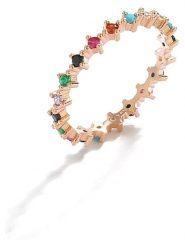 Miu Silver Pozłacany pierścionek z kamieniami szlachetnymi rozmiar: 48. Szare pierścionki Miu Silver, z cyrkonią, pozłacane. Za 69.99 zł.