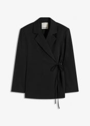 Żakiet oversize. Czarne marynarki i żakiety bonprix, bez wzorów, bez ramiączek. Za 169.99 zł.