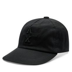 Czapka z daszkiem Armani Exchange. Czarne czapki z daszkiem Armani Exchange, bez wzorów. Za 159.99 zł.
