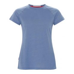 Damska koszulka z merynosów Elevenate Primo. Niebieskie t-shirty sportowe ELEVENATE, bez wzorów, bez ramiączek. Za 319.50 zł.
