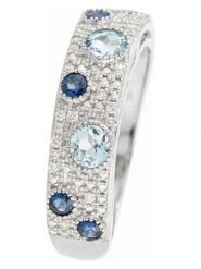 CARATELLI Złoty pierścionek "Majunga" z diamentami, szafirami i topazami rozmiar: 54. Niebieskie pierścionki CARATELLI, z diamentem, złote. Za 1,478.99 zł.