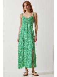 Happiness Istanbul Sukienka w kolorze zielonym rozmiar: 36. Zielone sukienki Happiness Istanbul, bez wzorów, bez kołnierzyka, bez ramiączek, maxi. Za 83.42 zł.
