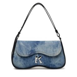 Torebka Karl Lagerfeld Jeans. Niebieskie torebki klasyczne Karl Lagerfeld Jeans, bez wzorów, z jeansu, klasyczne, bez dodatków. Za 659.99 zł.
