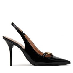 Sandały LOVE MOSCHINO. Czarne sandały Love Moschino, bez wzorów, bez obcasa, na szpilce, bez zapięcia. Za 1,179.00 zł.