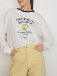 Bluza z nadrukiem - złamana biel. Bluzy Reserved, l, bez wzorów, z bawełny, bez kaptura. Za 129.99 zł.