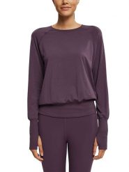 ESPRIT Koszulka sportowa w kolorze ciemnofioletowym rozmiar: XS. Różowe t-shirty sportowe Esprit, xs, bez wzorów, z materiału, bez ramiączek, outdoorowe. Za 26.19 zł.