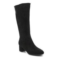 Kozaki damskie S.Barski o klasycznym fasonie z wysoką cholewką i stabilnym obcasem typu klocek czarne, HY62-8131 Black. Czarne kozaki S.BARSKI, na zimę, bez wzorów, eleganckie, przed kolano, bez obcasa, na obcasie, bez zapięcia. Za 189.00 zł.