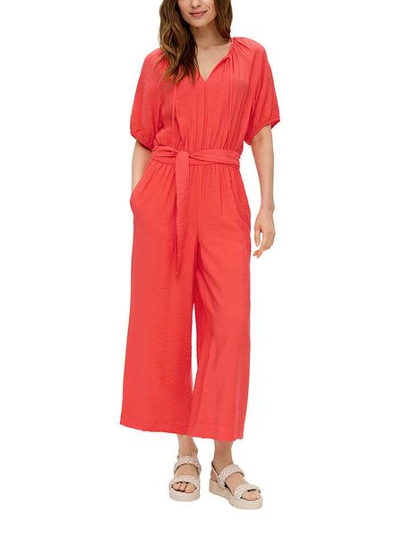 S.OLIVER RED LABEL Kombinezon w kolorze czerwonym rozmiar: 38. Czerwone kombinezony s.Oliver RED LABEL, s, bez wzorów, z tkaniny, bez kołnierzyka, bez ramiączek. Za 118.84 zł.